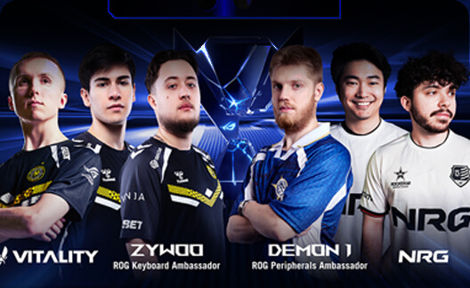 una imagen que muestra el monitor ROG Strix XG248QSG Ace con un logo ROG rojo y azul en pantalla