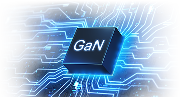 圖示呈現 GaN MOSFET 在 PCB 上的運作狀態。