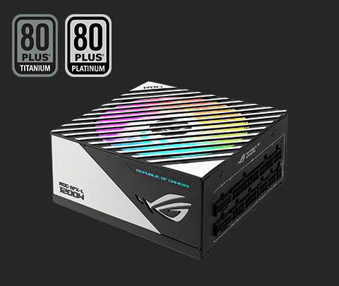 Vue en angle du PSU ROG LOKI Series