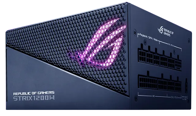 Bloc d'alimentation ROG STRIX dans un angle de 45 degrés