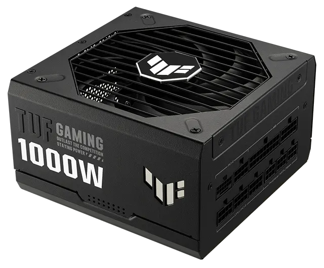 Bloc d'alimentation TUF GAMING montrant le ventilateur
