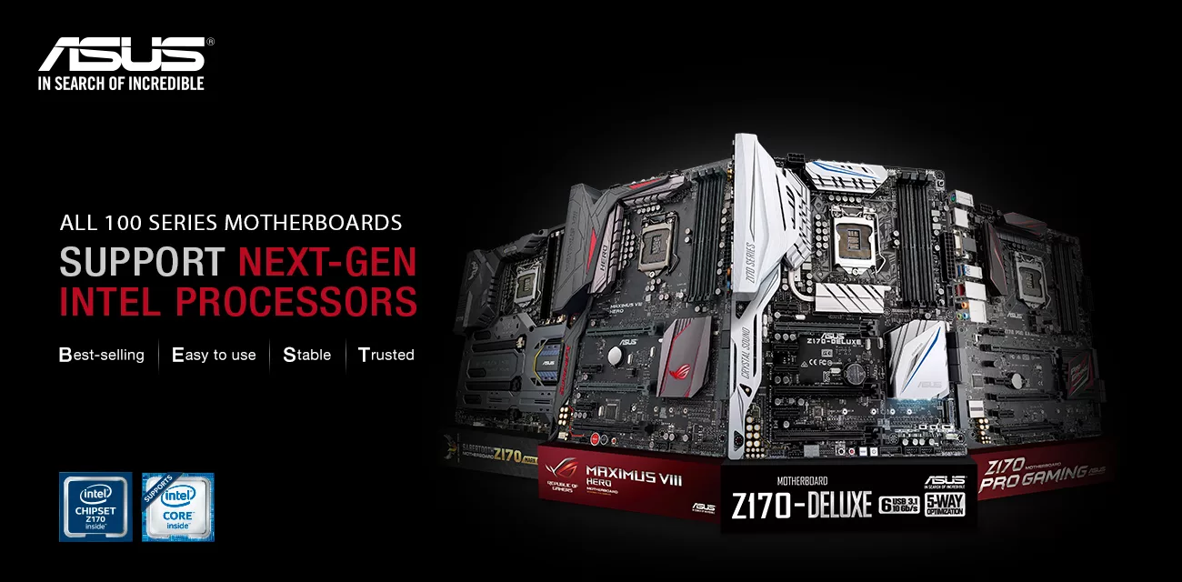 ASUS updates UEFI BIOS for 100-series motherboards and Intel's 7th  Generation series processors | ROG - Republic of Gamers Global