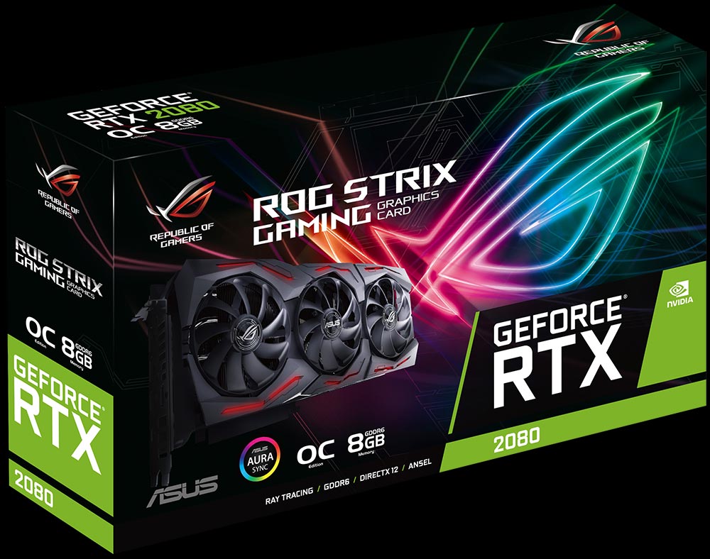 ASUS GeForce® RTX 2080 O8G ROG STRIX OC Edition GDDR6 HDMI DP 1.4 Type-C  graphics card (ROG-STRIX-RTX2080-O8G-GAMING)