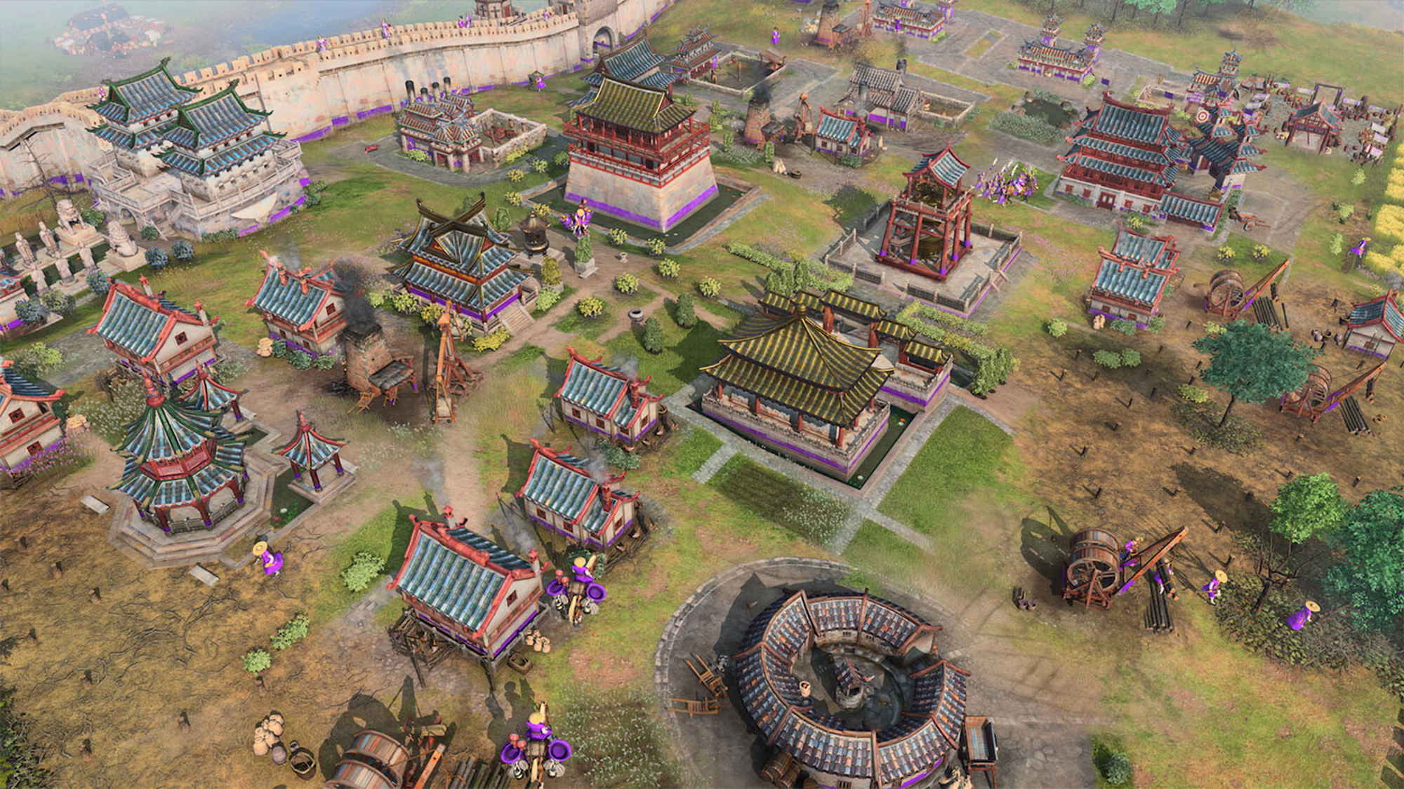 View of a walled city.