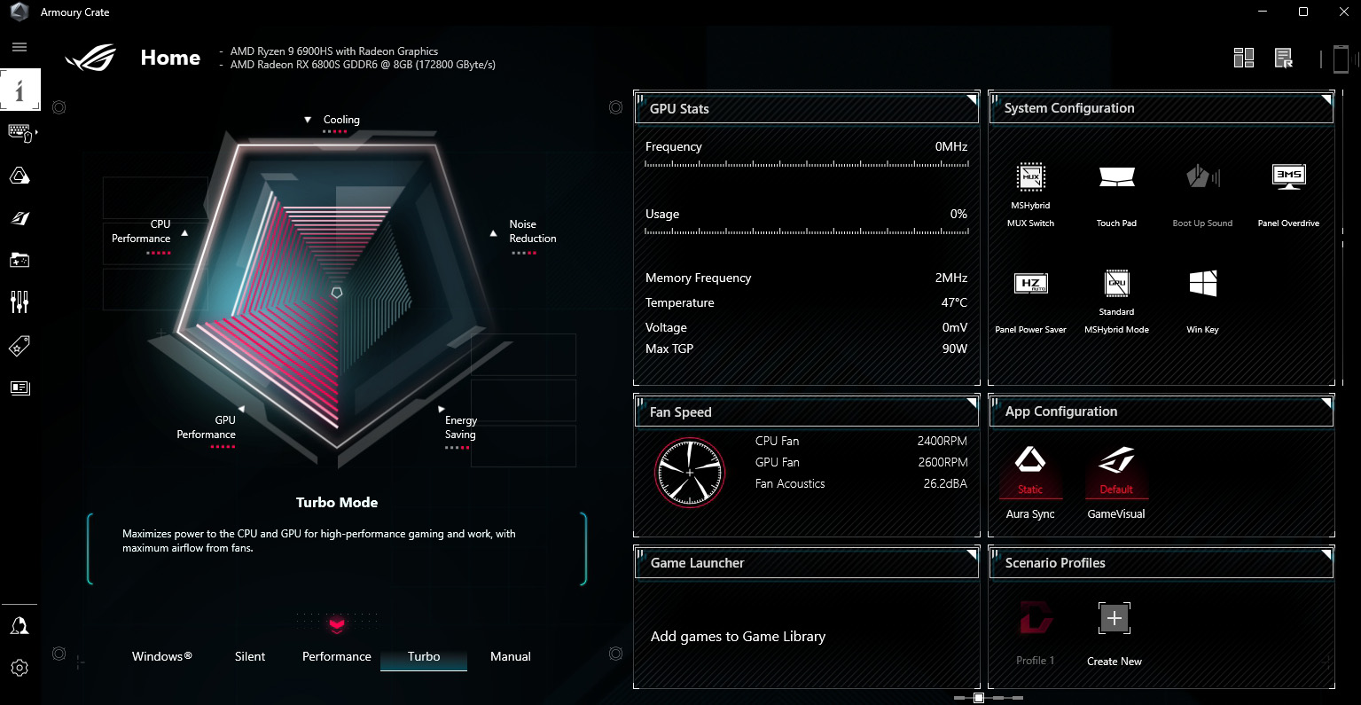 Armoury Crate operating modes explained: Silent vs Performance vs