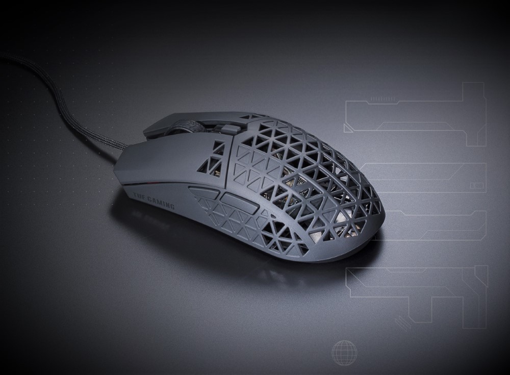 Sommerguide Gaming-Maus: TUF Gaming M4 Air auf dunklem Hintergrund