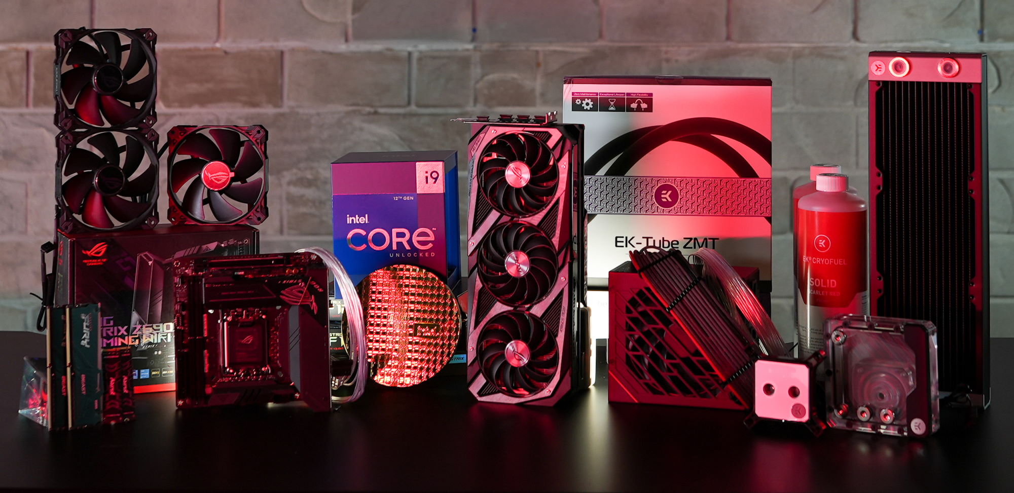 A table containing all the PC parts used for the OMNI build