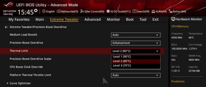 UEFI BIOS mit PBO Enhancement