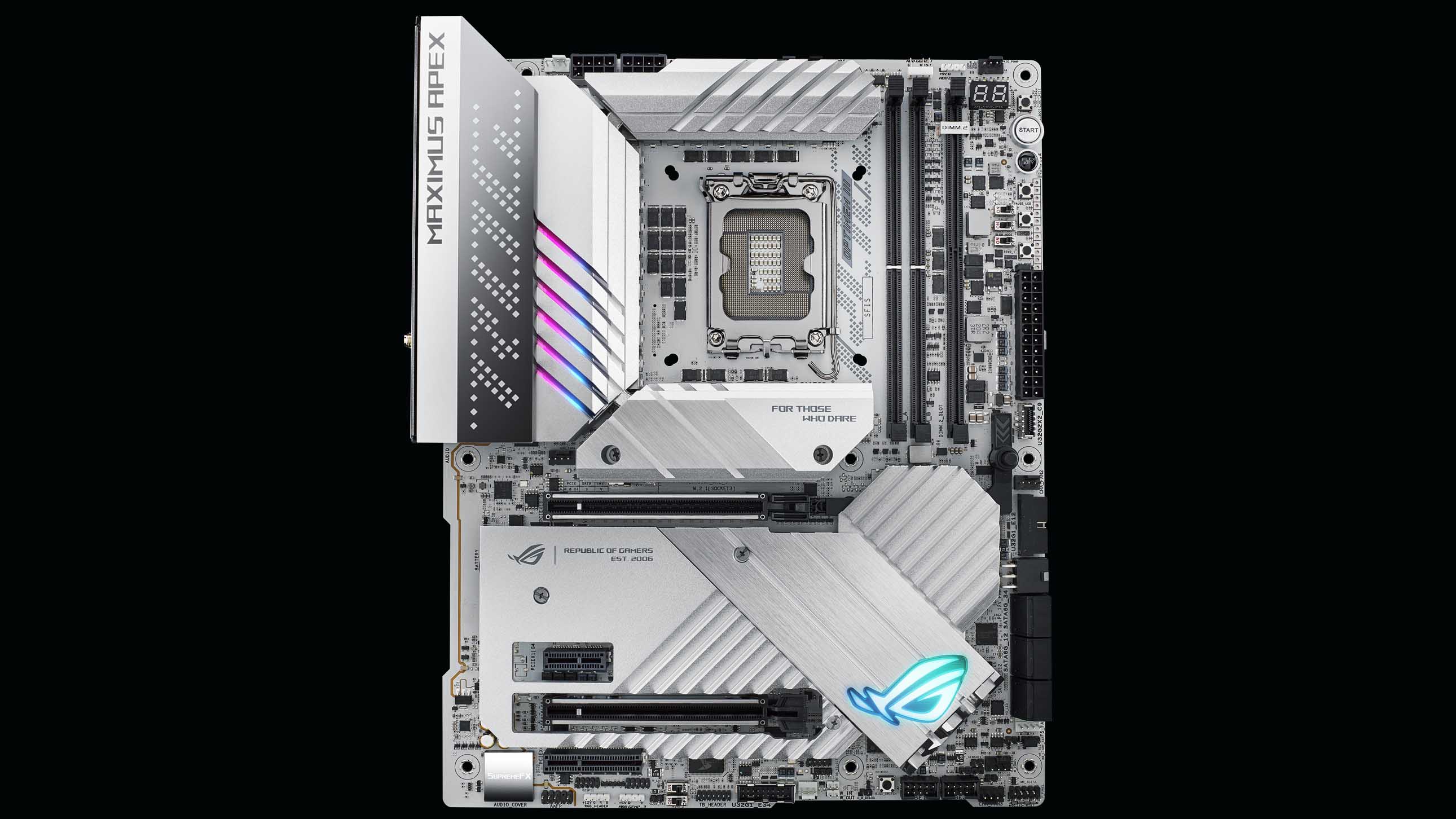 The ROG Z790 Maximus Apex motherboard on a black background.