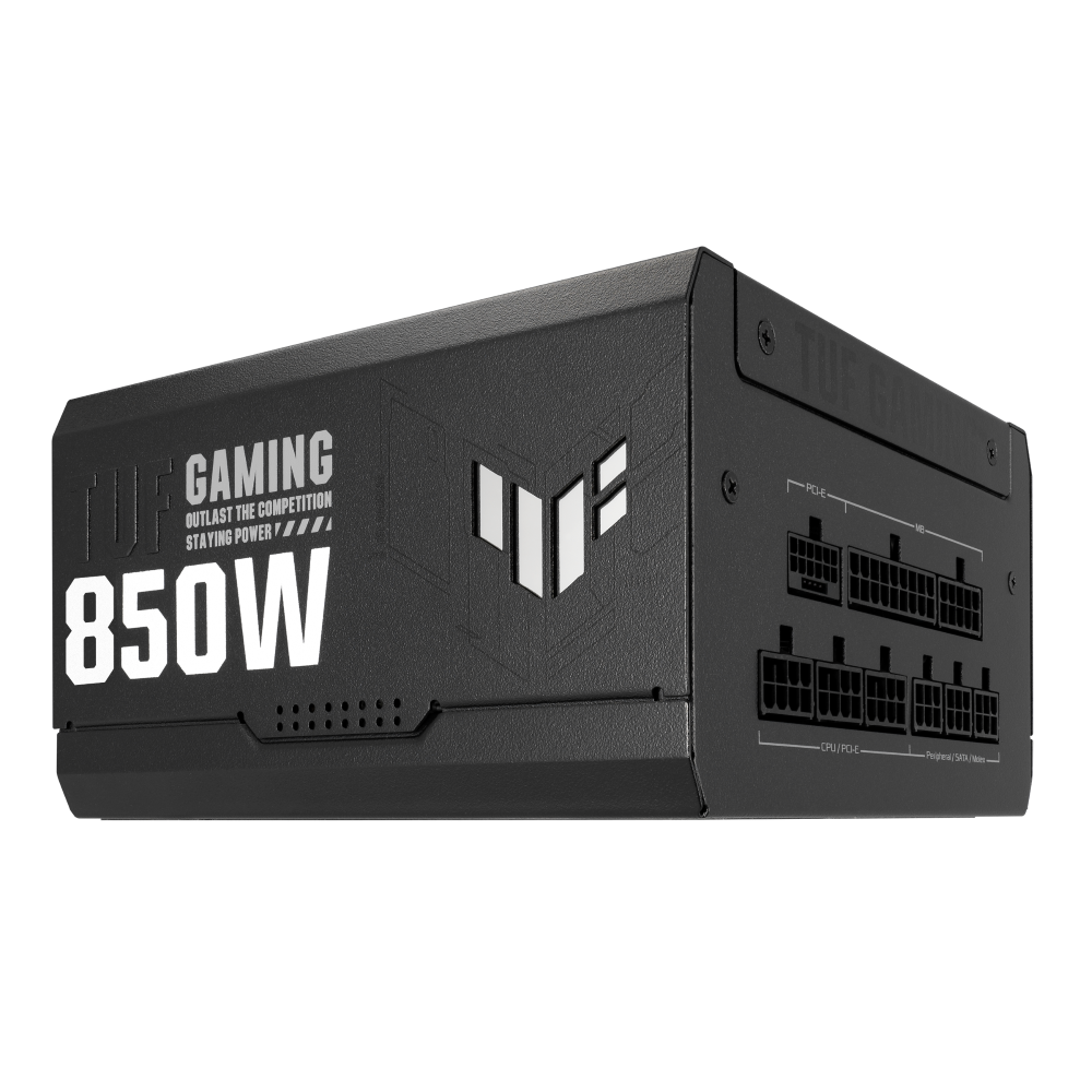 TUF-Gaming-Gold-850W_Seitenansicht mit Blick auf das vollmodulare Design