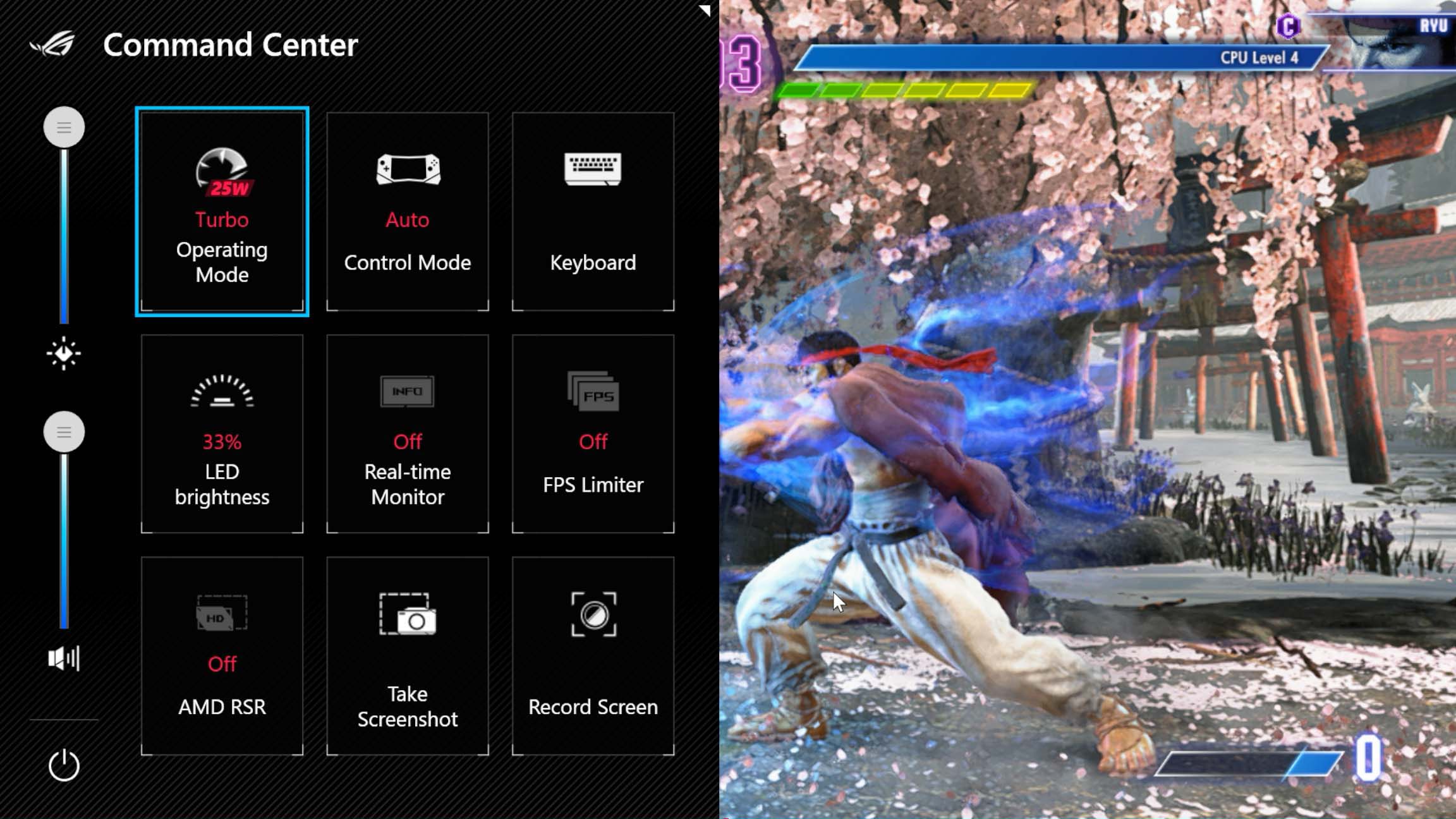 A screenshot of Street Fighter 6 with the Command Center open.