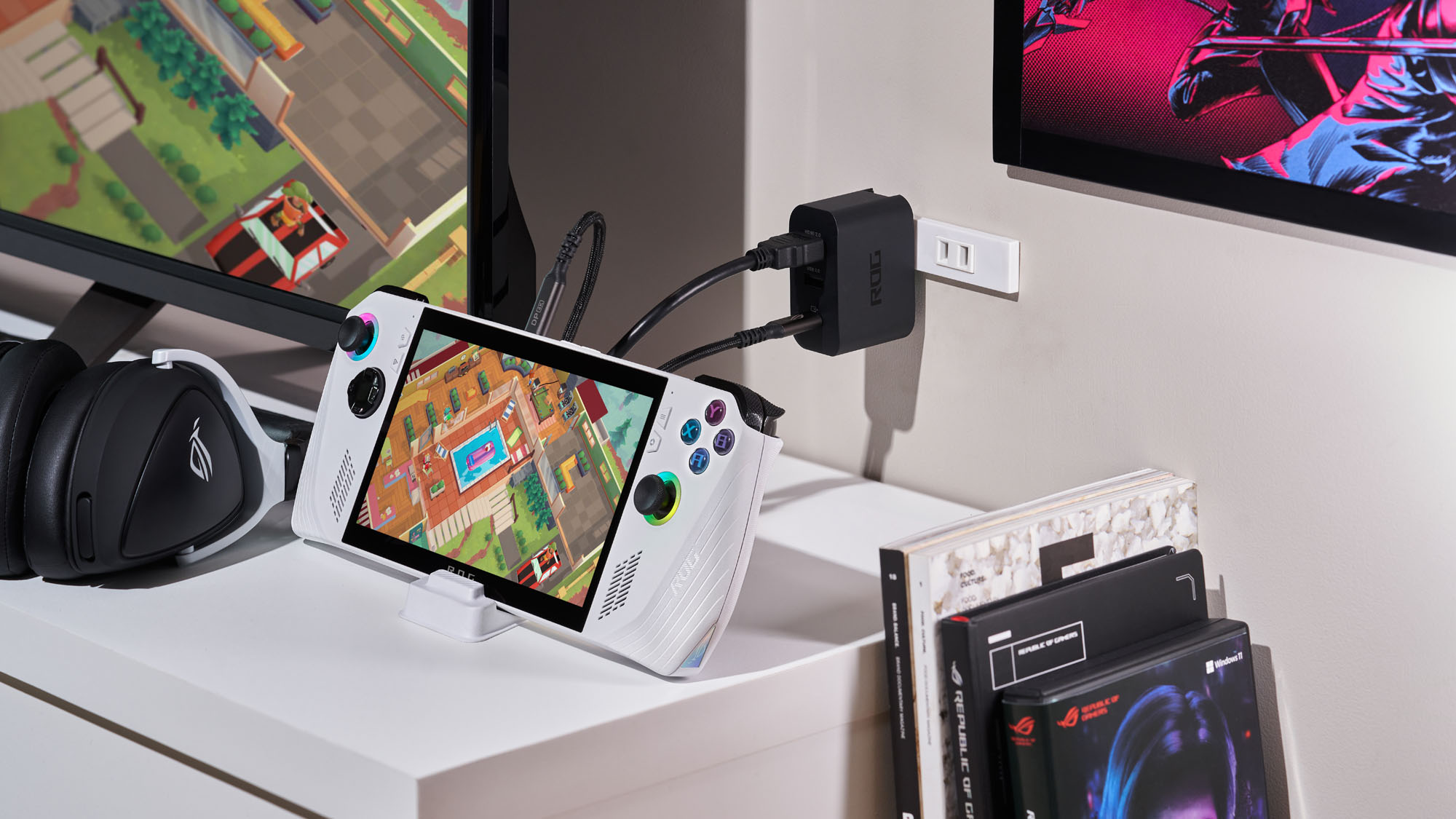 Support Moniteur d'Ordinateur Portable sur Table avec 4 Ports USB