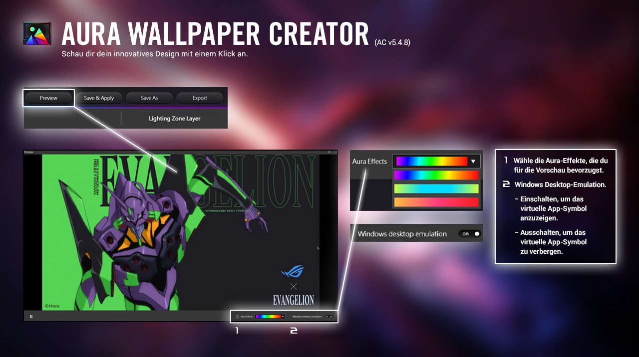 AURA Wallpaper Creator Schaubild mit Anleitung 2