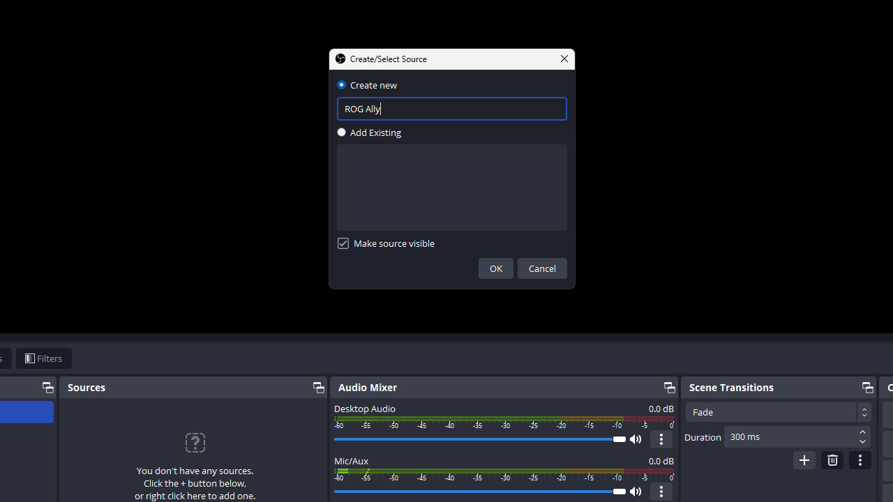 Screenshot of the Add Source menu in OBS Studio.