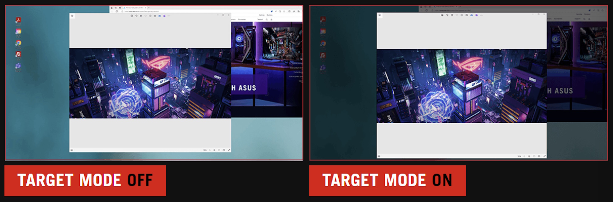 What it looks like to enable target mode