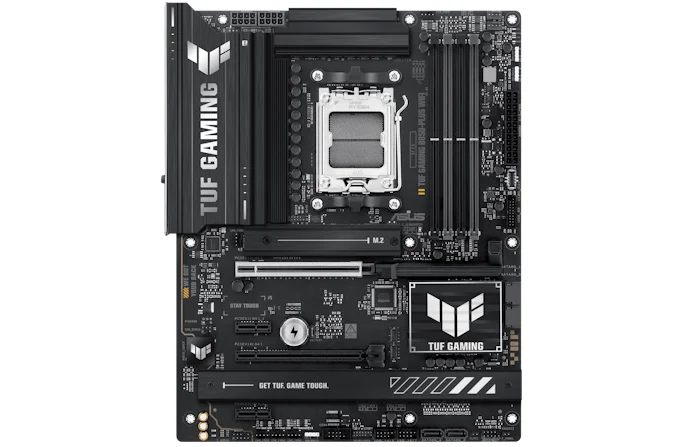 Ein TUF-GAMING-B850-PLUS-WIFI in der Frontalansicht