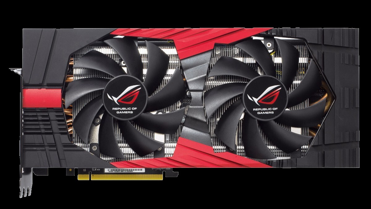 The ROG Mars II Dual GTX 580 graphics card against a black background.