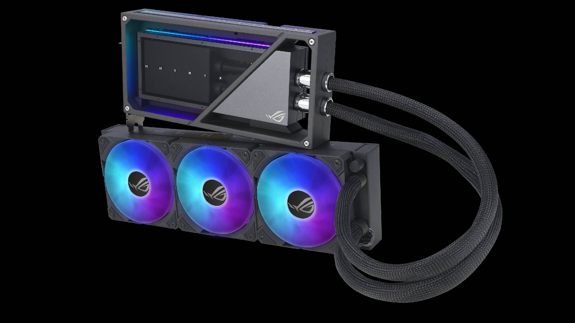 The ROG Matrix GeForce RTX 4090 against a black background.