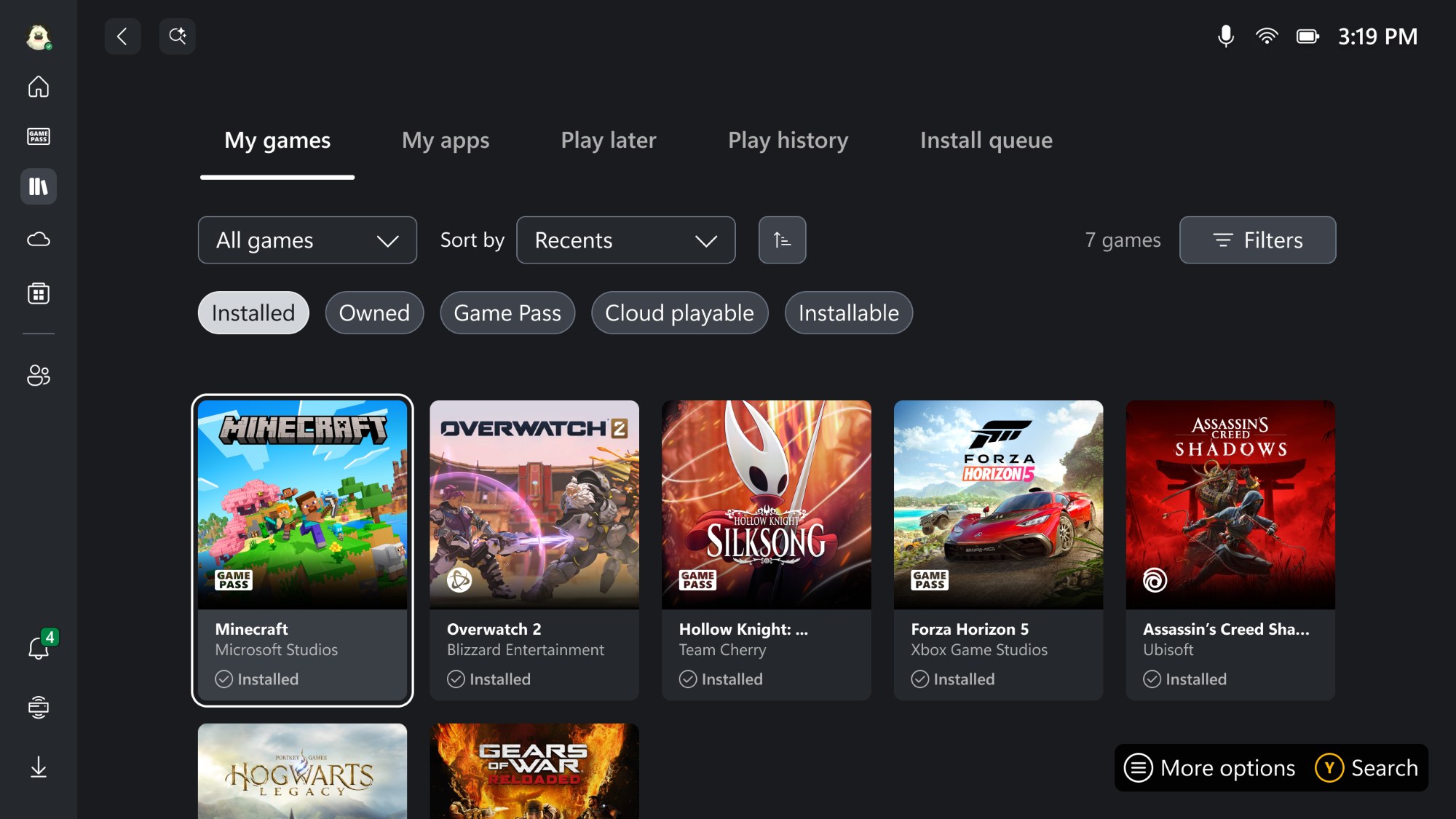 The ROG Xbox Ally aggregated library