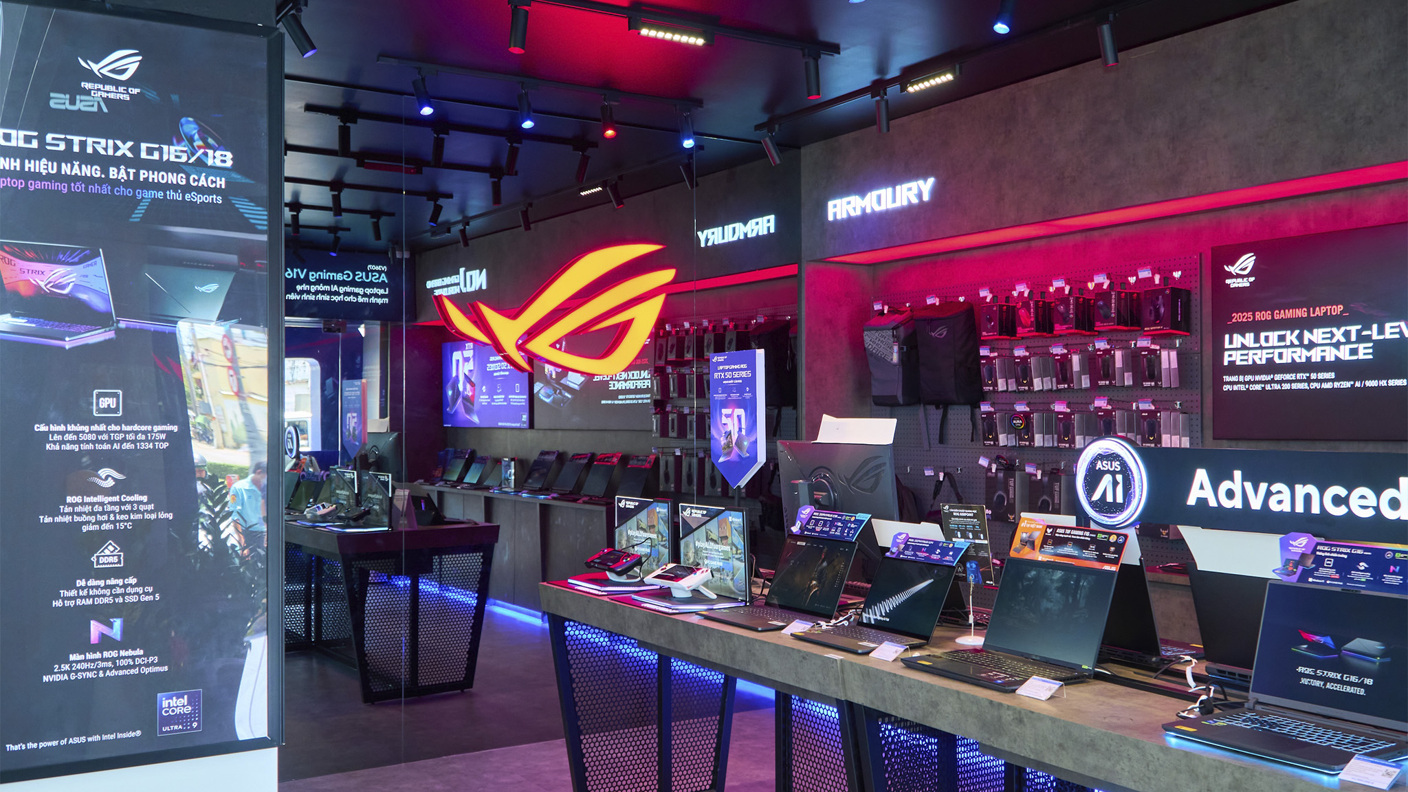 Không gian trải nghiệm sản phẩm ASUS/ROG tại cửa hàng Exclusive Store