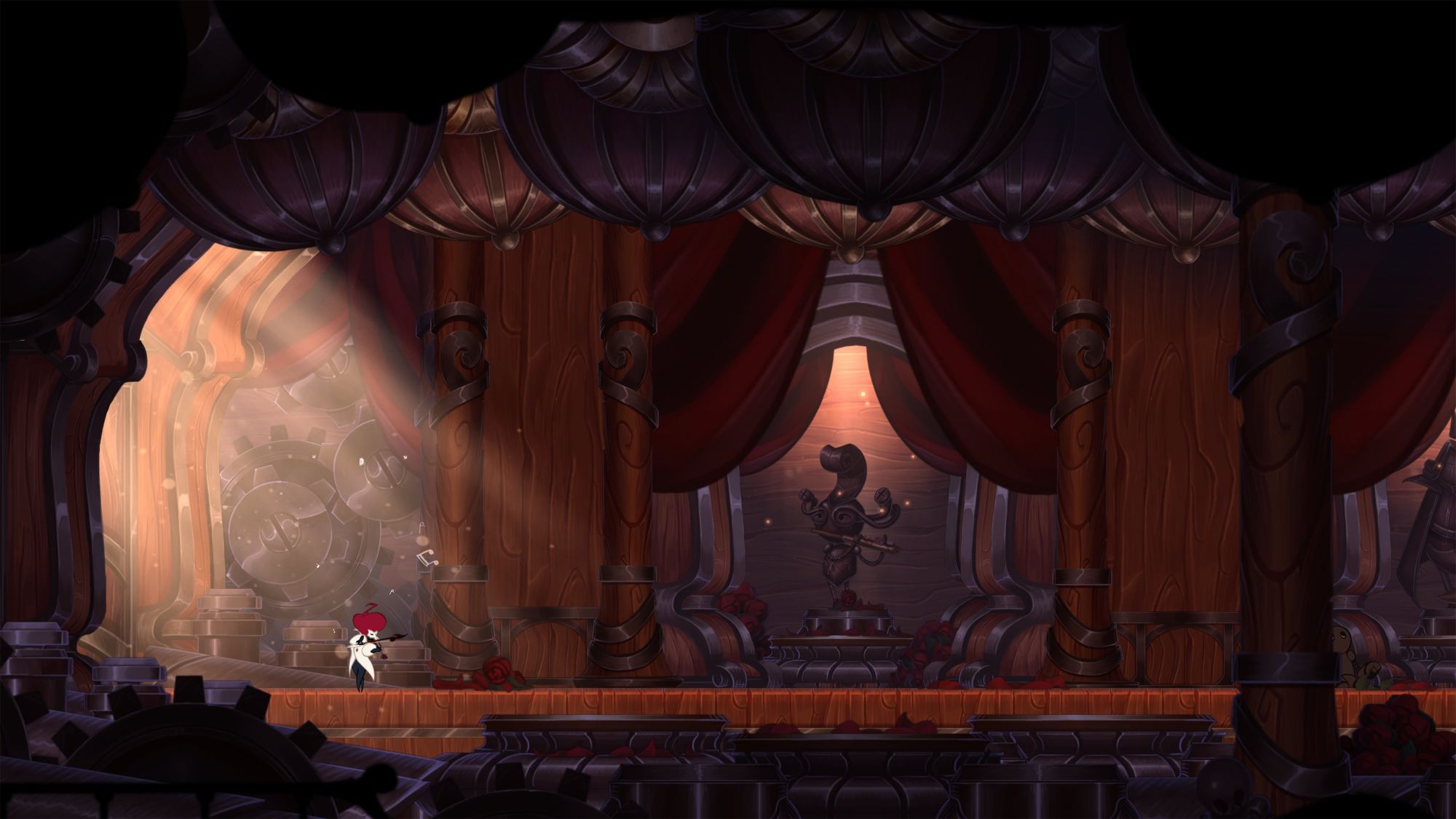 Symphonia's protagonist enters an opera house hallway.
