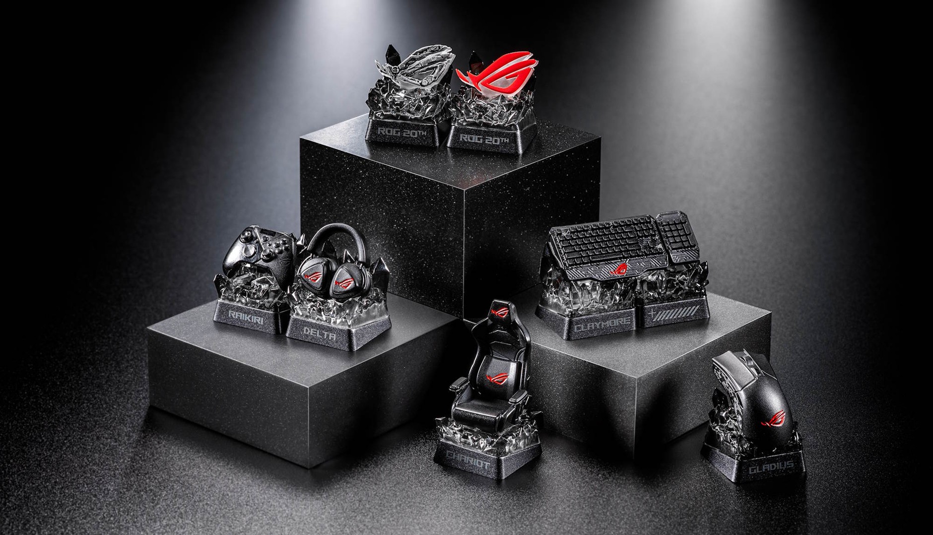Die ROG Keycap Mystery Box Edition 20 mit allen unterschiedlichen Keycaps