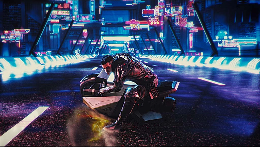 Image of HORSEMAN riding a moterbike on a bridge
