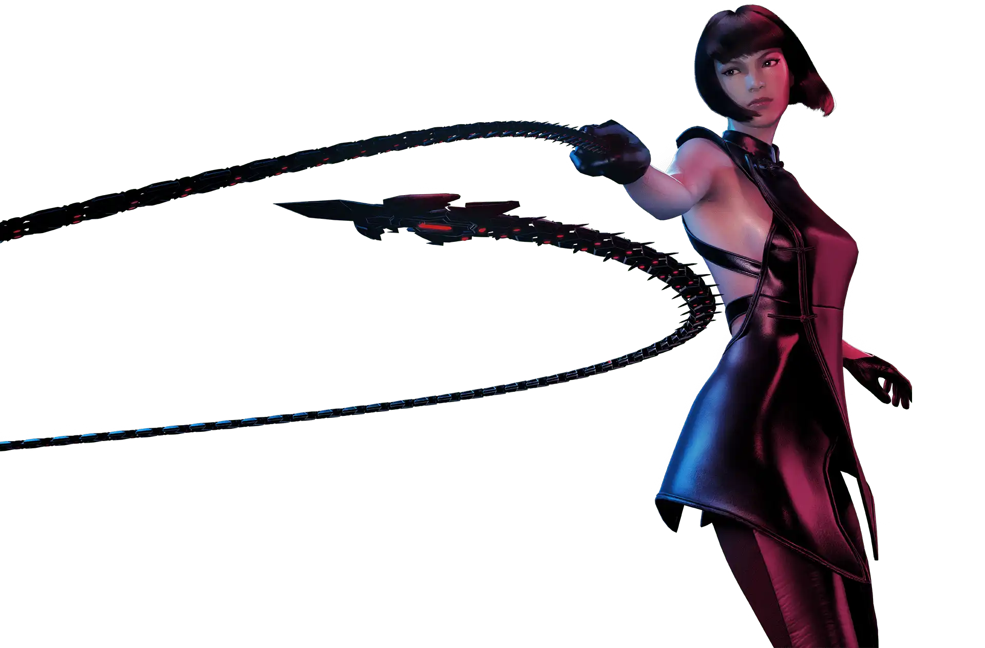 Close-up view of the character, SEVEN.