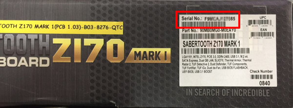 How to find Product Serial Number