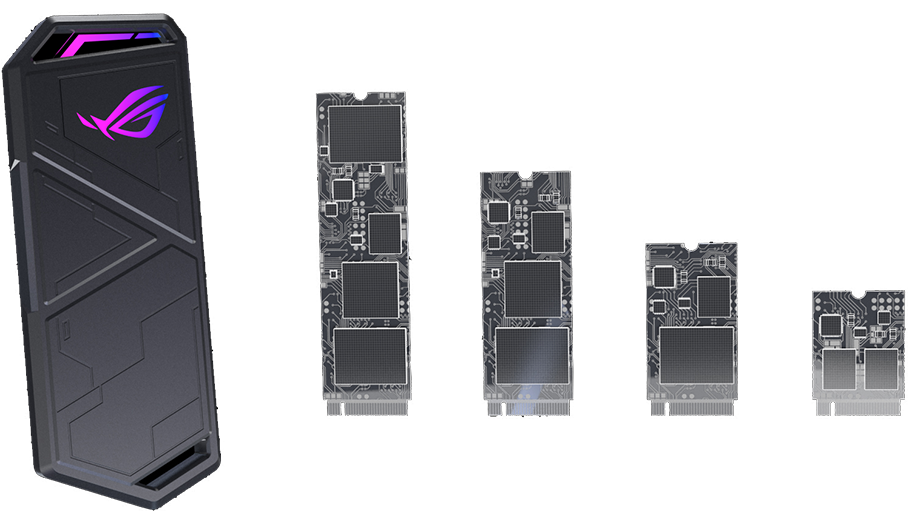 ROG Strix Arion Lite unterstützt vier Größen von NVMe SSDs