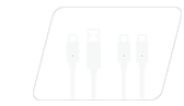 Symbol für zwei USB-Kabel